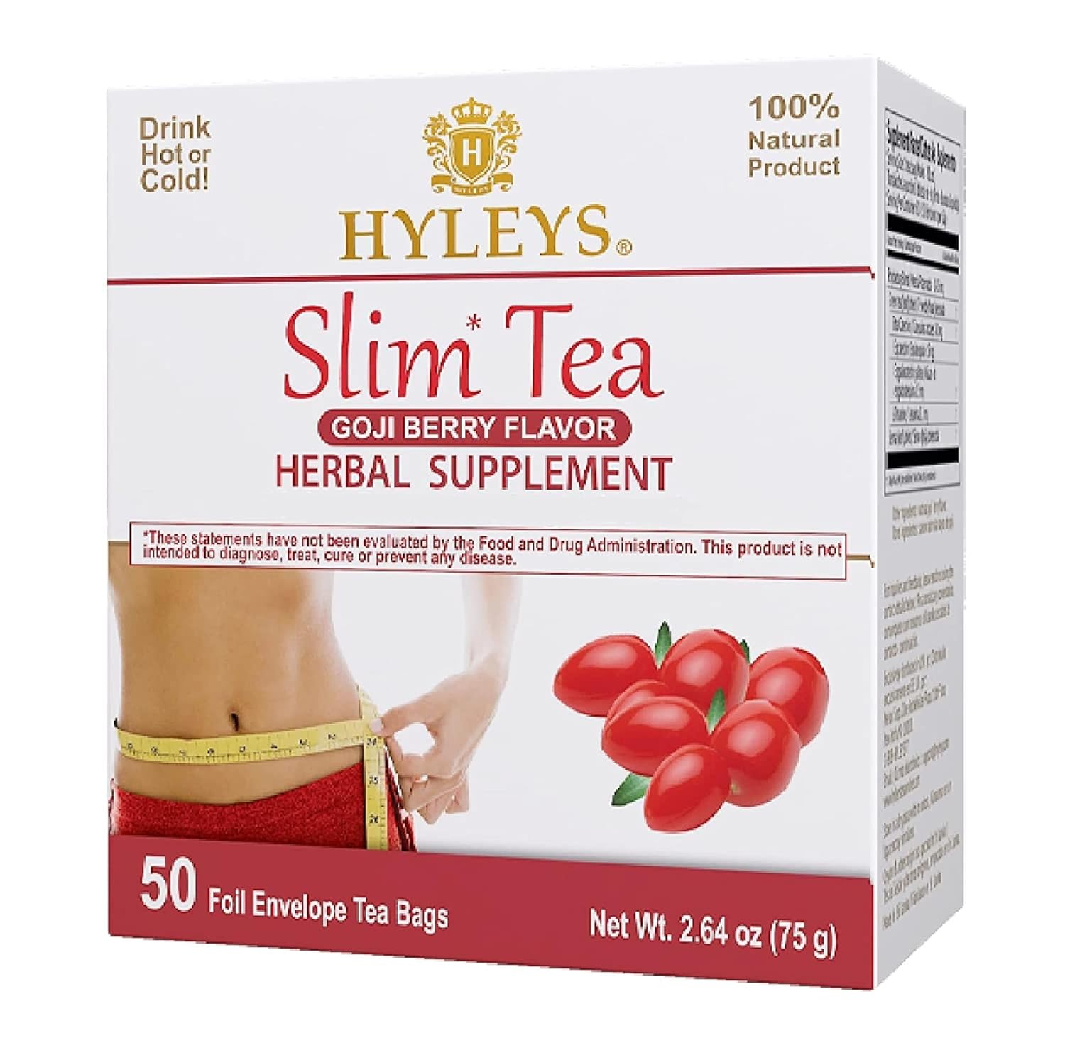 HYLEYS Slim Tea Acai Berry Flavor - Weight Loss Herbal Supplement Cleanse and Detox - 25 Tea Bags (1 Pack)