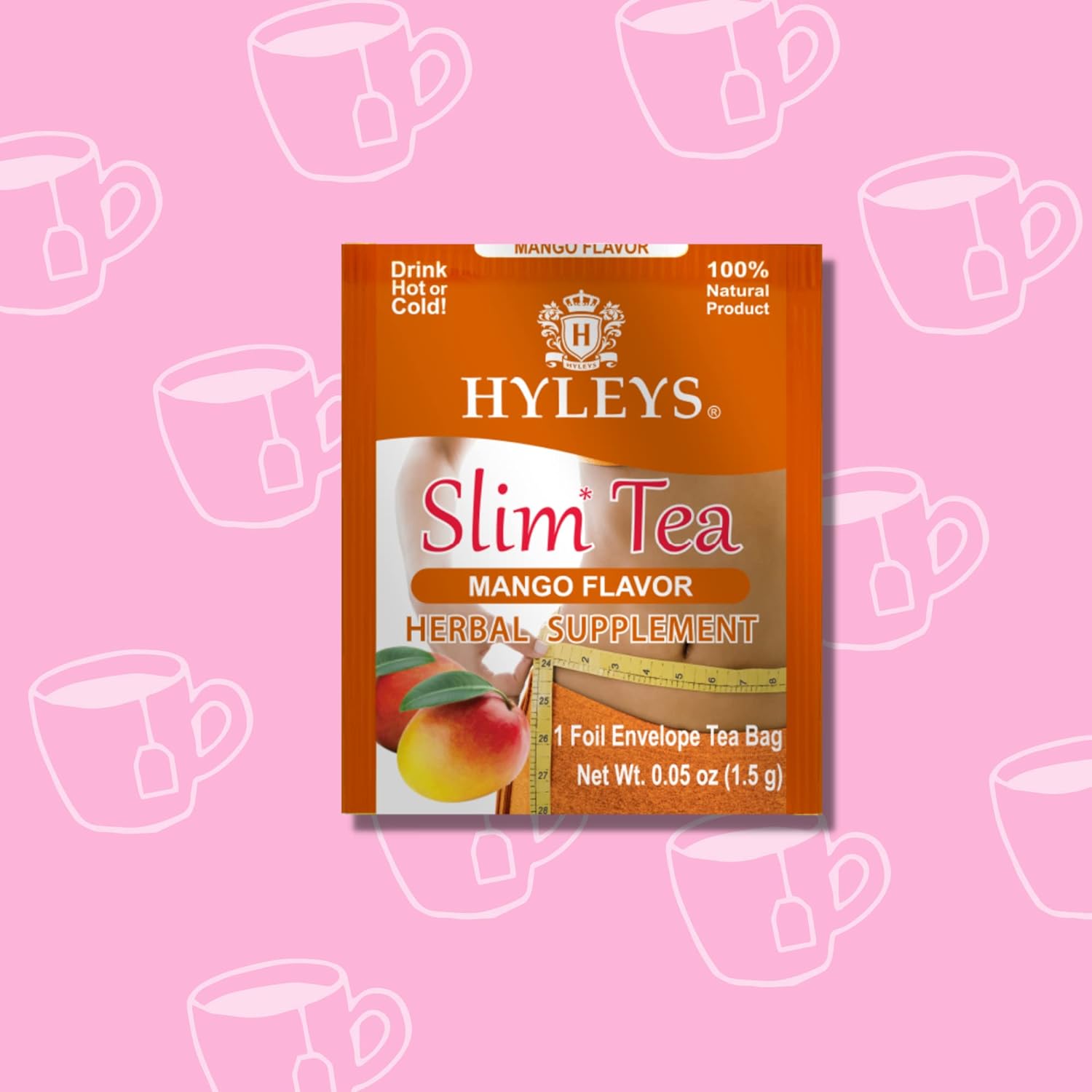 HYLEYS Slim Tea Acai Berry Flavor - Weight Loss Herbal Supplement Cleanse and Detox - 25 Tea Bags (1 Pack)