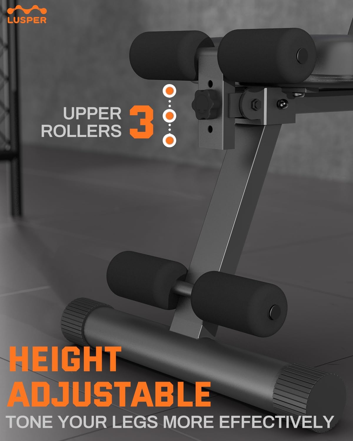 Lusper Adjustable Weight Bench Foldable - 600 Lb Stable Workout Bench, 5 Sec Fast Folding Multi-Purpose for Full Body Workout