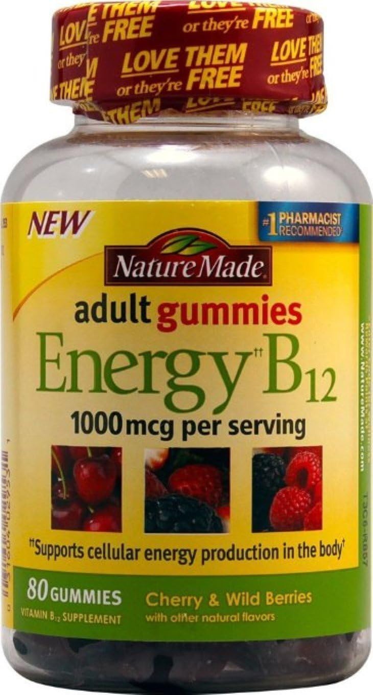 Nature Made Energy B12 1000 mcg, Dietary Supplement for Energy Metabolism Support, 150 Gummies, 75 Day Supply