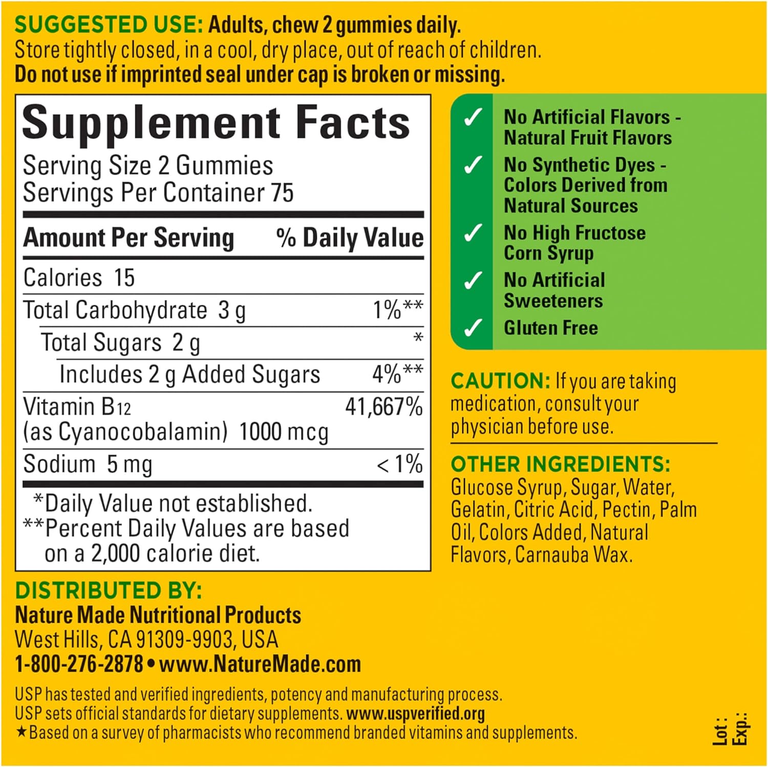 Nature Made Energy B12 1000 mcg, Dietary Supplement for Energy Metabolism Support, 150 Gummies, 75 Day Supply