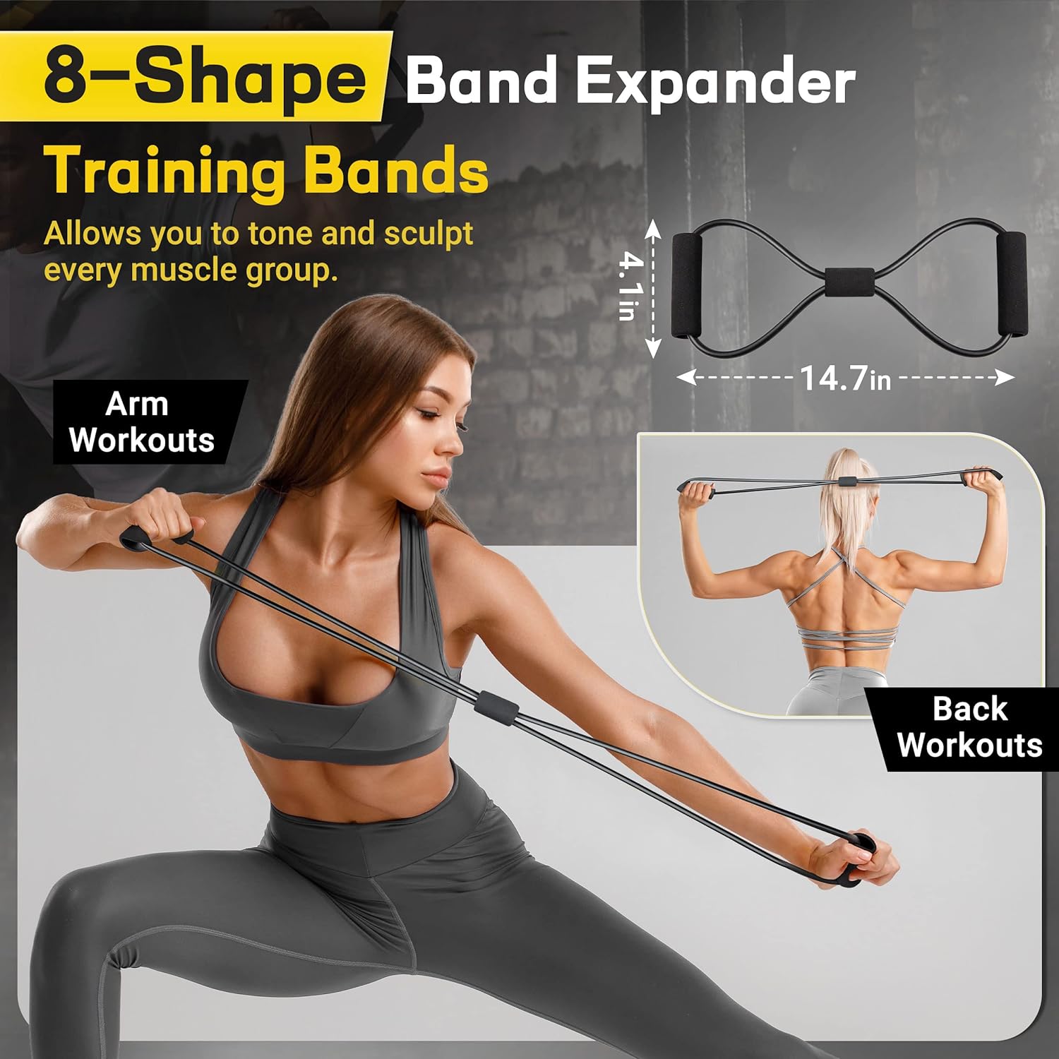 Resistance Bands, Resistance Band Set, Workout Bands, Exercise Bands for Men and Women, Exercise Bands with Door Anchor, Handles, Legs Ankle Straps for Muscle Training, Physical Therapy, Shape Body