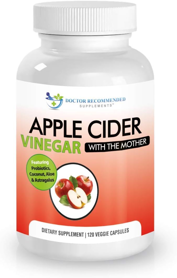 Apple Cider Vinegar Capsules - 100% Organic Apple Cider Vinegar Pills 1500 mg - Natural Digestion, Immune Booster Support  Cleansing Supplement with Probiotics - Made in The USA