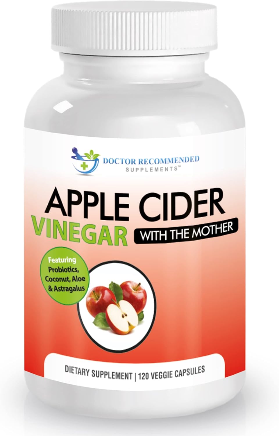 Apple Cider Vinegar Capsules - 100% Organic Apple Cider Vinegar Pills 1500 mg - Natural Digestion, Immune Booster Support  Cleansing Supplement with Probiotics - Made in The USA