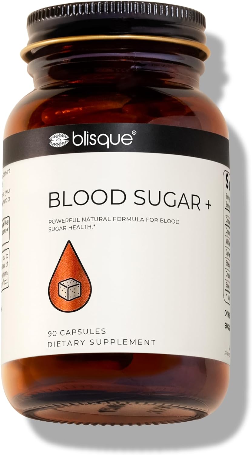 Blisque – Natural Blood Sugar Health Supplement Formula | Doctor-Approved | with Cinnamon, Chromium, and Fenugreek | 90 Capsules | Vegan and Non-GMO