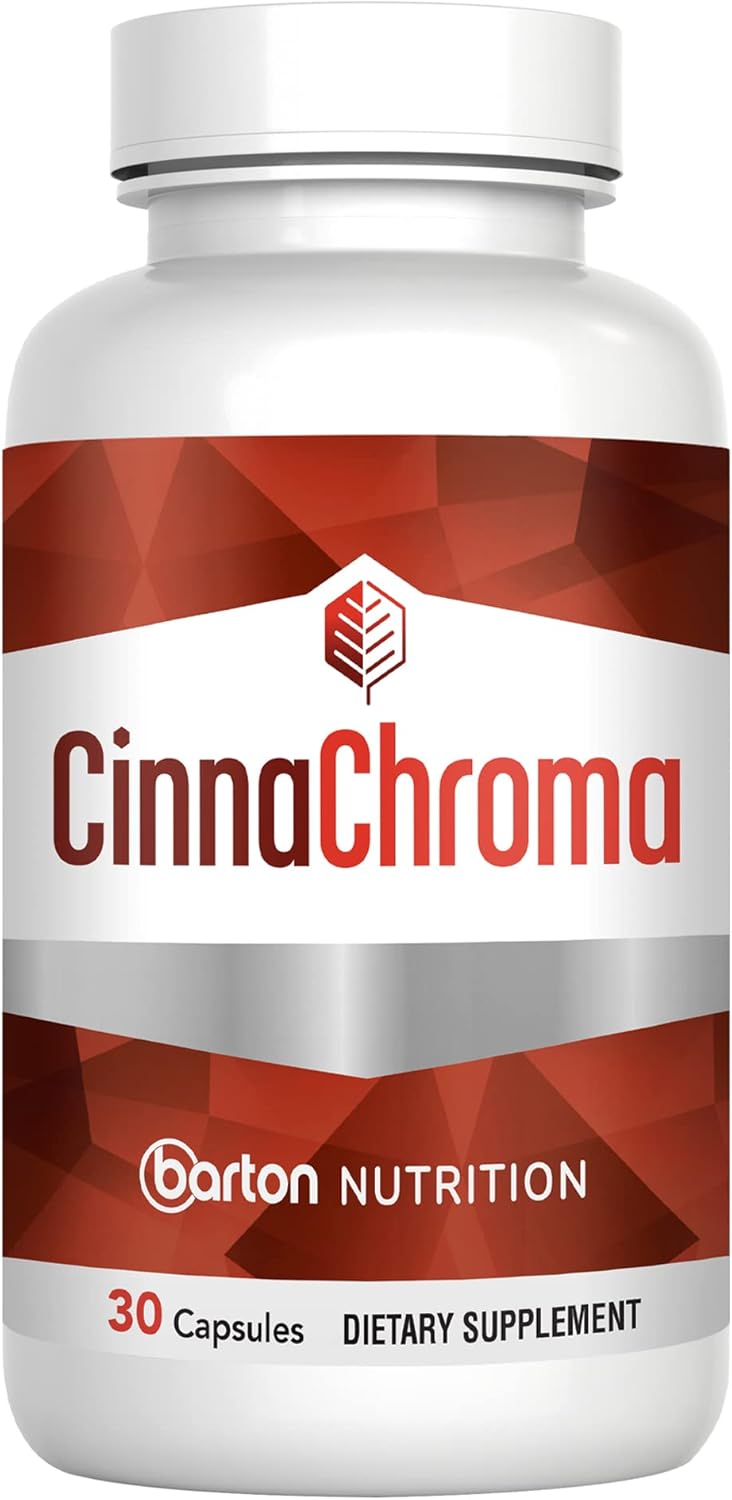 CinnaChroma Cinnamon Capsules - Extract Supplement with Chromium Picolinate and Vanadium 30 VIT D3 K2 to Support Metabolism Cardiovascular Health