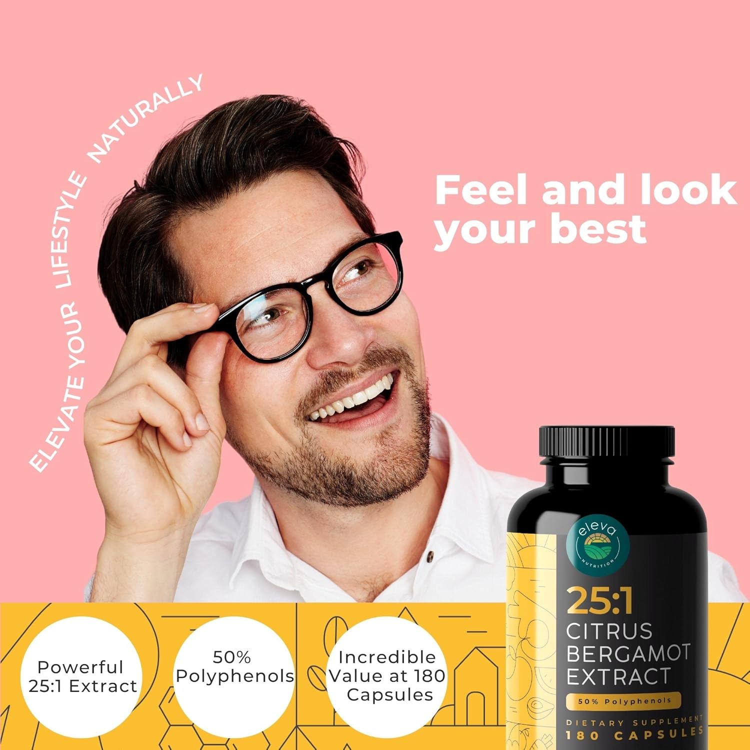 Citrus Bergamot  Nopal Cactus Bundle, 180 Capsules of Citrus Bergamot, 240 Capsules of Nopal Cactus, 1500 Mg of Sun-Dried Prickly Pear Cactus with Black Pepper Extract, 1000 Mg of Bergamot Extract