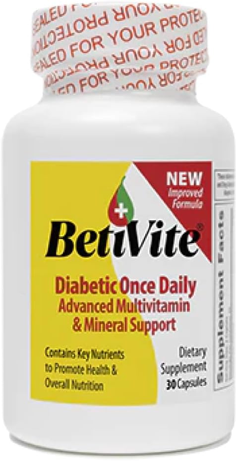 Diabetic Multivitamin, Improves Nerve Function  Eye Health, Contains Vitamin C  Chromium for Healthy Sugar levels, 30 Day Supply (30 caplets)