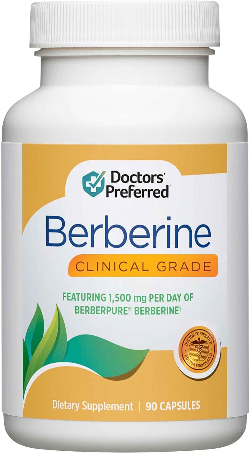 DOCTORS PREFERRED Berberine Clinical Grade Supplement - Doctor Formulated | 1500 mg per Daily Serving | 30-Day Supply