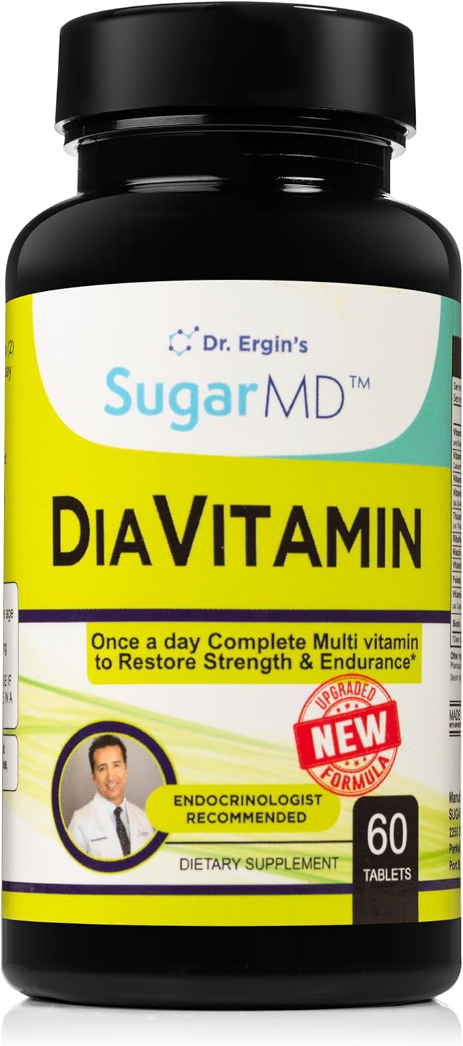 SugarMD Dr. Ergins Diavitamin Supplement Formula – Multivitamin for Men and Women – Multivitamins and Minerals – 60 Multi Vitamin Tablets – Restore Strength and Endurance – Non-GMO – Gluten-Free